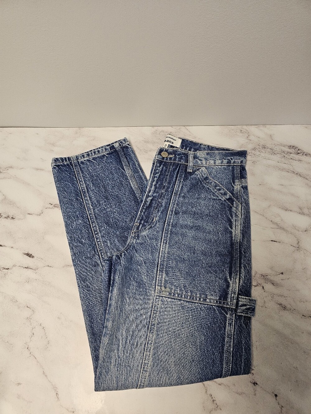 Reformation Jeans Kealy Carpenter High Rise Relaxed Straight Leg Blue Jeans 26 - Picture 3 of 9